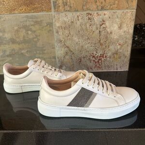 Fabiana Filippi Ivory Leather Molini Chains Snickers USED size 38.5